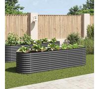 vidaXL Letto Rialzato da Giardino 320x80x81cm Acciaio Zincato Grigio Fioriera