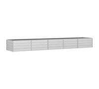 vidaXL Letto Rialzato Giardino 400x80x45 cm in Acciaio Zincato Argento