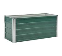 vidaXL Letto Rialzato Giardino in Acciaio Zincato 100x40x45 cm Verde Fioriera