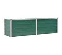vidaXL Letto Rialzato Giardino in Acciaio Zincato 160x40x45 cm Verde Fioriera