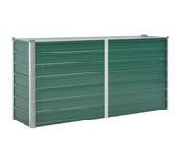 vidaXL Letto Rialzato Giardino in Acciaio Zincato 160x40x77 cm Verde