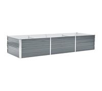 vidaXL Letto Rialzato Giardino in Acciaio Zincato 240x80x45 cm Grigio Fioriera