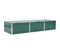 vidaXL Letto Rialzato Giardino in Acciaio Zincato 240x80x45 cm Verde Fioriera