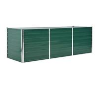 vidaXL Letto Rialzato Giardino in Acciaio Zincato 240x80x77 cm Verde Fioriera