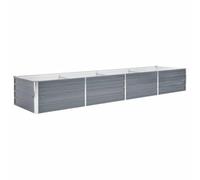 vidaXL Letto Rialzato Giardino in Acciaio Zincato 320x80x45 cm Grigio Fioriera