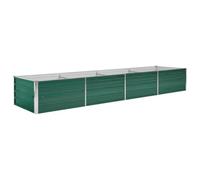 vidaXL Letto Rialzato Giardino in Acciaio Zincato 320x80x45 cm Verde