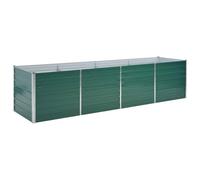 vidaXL Letto Rialzato Giardino in Acciaio Zincato 320x80x77 cm Verde Fioriera