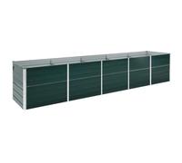 vidaXL Letto Rialzato Giardino in Acciaio Zincato Vaso per Fiori Contenitore per Piante Verdi Accessori per Giardino Decorazioni 400x80x45 cm Verde