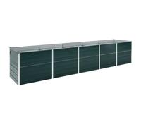 vidaXL Letto Rialzato Giardino in Acciaio Zincato Vaso per Fiori Contenitore per Piante Verdi Accessori per Giardino Decorazioni 400x80x77 cm Verde