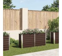 Letto rialzato giardino marrone 160x40x77 cm in acciaio zincato