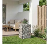 vidaXL Letto rialzato in gabbione Argento 50 x 50 x 80 cm