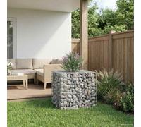 vidaXL Letto rialzato in gabbione Argento 60 x 60 x 55 cm