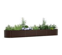 vidaXL Fioriera Rialzata in Acciaio Galvanizzato Marrone Ovale 400 x 80 x 44 cm Durevole Fioriere in Metallo per Uso Esterno Design Moderno Perfetti per Verdure e Fiori