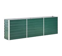 vidaXL Letto Rialzato per Giardino Fioriera Alta Fondo Aperto Cura Piante Fiori Orto Cassetta Vaso Giardinaggio in Acciaio Zincato 240x40x77 cm Verde