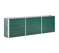 vidaXL Letto Rialzato per Giardino Fioriera Alta Fondo Aperto Cura Piante Fiori Orto Cassetta Vaso Giardinaggio in Acciaio Zincato 240x40x77 cm Verde