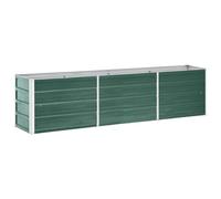 vidaXL Letto Rialzato per Giardino Fioriera Alta Fondo Aperto Cura Piante Fiori Orto Cassetta Vaso Giardinaggio in Acciaio Zincato 240x40x45 cm Verde