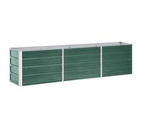 vidaXL Letto Rialzato per Giardino Fioriera Alta Fondo Aperto Cura Piante Fiori Orto Cassetta Vaso Giardinaggio in Acciaio Zincato 240x40x45 cm Verde
