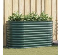vidaXL Letto da Giardino Rialzato Verde 160x80x81 cm in Acciaio Galvanizzato