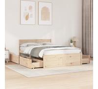 vidaXL Giroletto con Cassetti 120x200 cm in Legno Massello di Pino, giroletto con cassetti, arredo camera da letto, letto contenitore