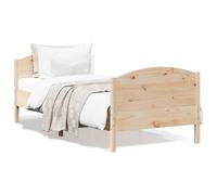 vidaXL Letto senza Materasso 75x190 cm in Legno Massello Pino