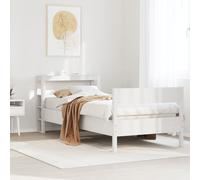 vidaXL Letto senza Materasso Bianco 75x190 in Legno Massello di Pino