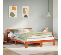 vidaXL Letto Senza Materasso Marrone Cera 120x190 cm in Legno di Pino, Telaio Letto, Letto, giroletto, mobili per Camera da Letto, Base Letto