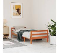 vidaXL Letto senza Materasso Marrone Cera 75x190 cm in Legno di Pino