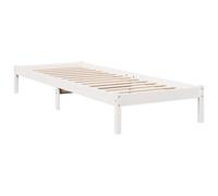 vidaXL Letto Extra Lungo Senza Materasso Bianco 80x220 cm in Pino, Telaio Letto, Letto Singolo, mobili per Camera da Letto, Letto, giroletto