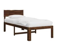 vidaXL Letto Singolo con Testiera ROSTOCK Marrone Scuro 75 x 190 cm