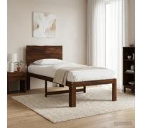 vidaXL Letto Singolo con Testiera ROSTOCK Marrone Scuro 90 x 190 cm
