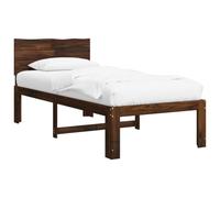 vidaXL Letto Singolo con Testiera ROSTOCK Marrone Scuro 90 x 200 cm