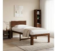 vidaXL Letto Singolo con Testiera ROSTOCK Marrone Scuro 90 x 200 cm