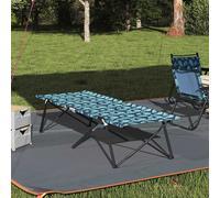 vidaXL Letto Solare Pieghevole con Borsa Portaoggetti a Motivo Foglia in Tessuto Oxford 600D