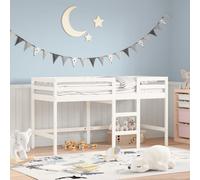 vidaXL Letto Soppalco con Scala Bambini Bianco 80x200cm Massello Pino