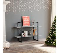 vidaXL Libreria 2 Ripiani Grigio Cemento 100x30x70cm Legno Multistrato