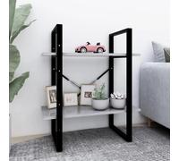 vidaXL Libreria 2 Ripiani Grigio Cemento 60x30x70 cm Legno Multistrato