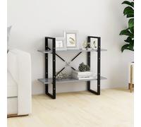 vidaXL Libreria 2 Ripiani Grigio Cemento 80x30x70 cm Legno Multistrato