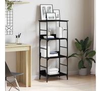 vidaXL Libreria Rovere Nero 50x33x117,5 cm Legno ingegnerizzato e Acciaio