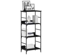 vidaXL Libreria 3 livelli 50 x 33 x 117,5 cm Legno ingegnerizzato | Aspetto moderno con una finitura in rovere nero chic, Tre ripiani ampi e stabili, Fatto in legno ingegnerizzato robusto
