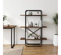 vidaXL Libreria 3 livelli 80 x 35 x 105 cm PB Rovere Fumo