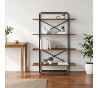 vidaXL Libreria 4 livelli 100 x 35 x 140 cm PB Legno di quercia