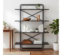 vidaXL Libreria 4 livelli 100 x 35 x 140 cm PB Rovere Nero