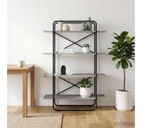 vidaXL Libreria 4 livelli 100 x 35 x 140 cm PB Sonoma grigio