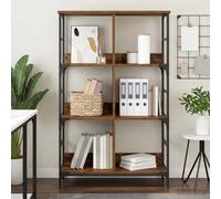 vidaXL Libreria Legno antico 78,5 x 33 x 117,5 cm metallo PB, Libreria alla moda, rettangolare, rustica, resistente, spazio ampio, indipendente, arredo per la stanza lettura