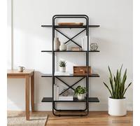 vidaXL Libreria 4 livelli 80 x 35 x 140 cm PB Rovere Nero