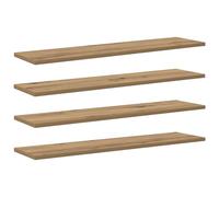 vidaXL Libreria 4 Pezzi Marrone in Legno Frazionato 80 x 20 x 1.5 cm Salvaspazio per Soggiorno Design Moderno Uso Interno Mensola Rettangolare Scaffale per Libri Senza Montaggio Necessario