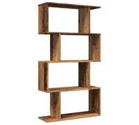 vidaXL Libreria 4 ripiani in truciolato Legno Vecchio 70x24x129 cm