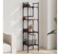 vidaXL Libreria 4 Ripiani Rovere Fumo 35x30x138,5 cm Legno Multistrato