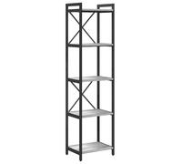 vidaXL Libreria 40 x 30 153cm Grigio Sonoma in Legno ingegnerizzato e Acciaio, Stile Industriale con Piedini Regolabili. Ampio Spazio per riporre Le tue Cose, Ripiani a Scala, e Design Libero. Perfe