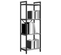 vidaXL Mobile Libreria Sonoma Grigio di 40 x 30 x 118 cm. Struttura in Acciaio, Ripiani in Legno, Piedini Regolabili e Design Incrociato. È Un Mobile libreria freestanding, dal Look Industriale, Rob